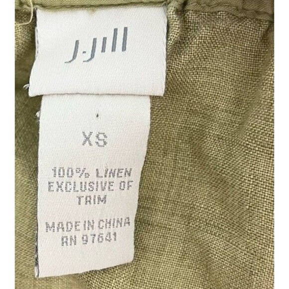 J. Jill Green Linen Midi Skirt Coastal Grandma Coquette Bow Drawstring Pockets - Picture 4 of 4